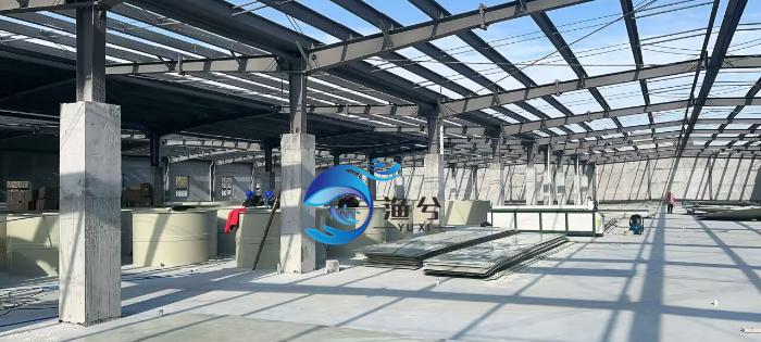 2023江苏泰州室内工厂化养殖项目施工现场